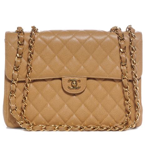 chanel single flap beige